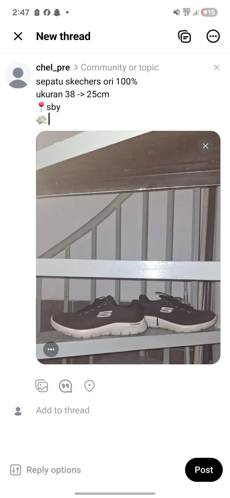 SEPATU SKECHERS HITAM photo 1