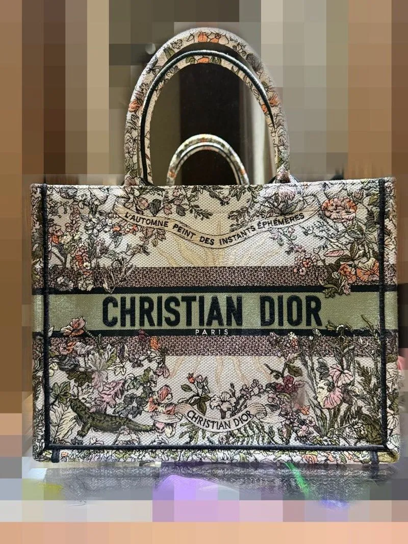 Dior Small Book Tote Eden Embroidered Canvas Tas Mewah photo 1