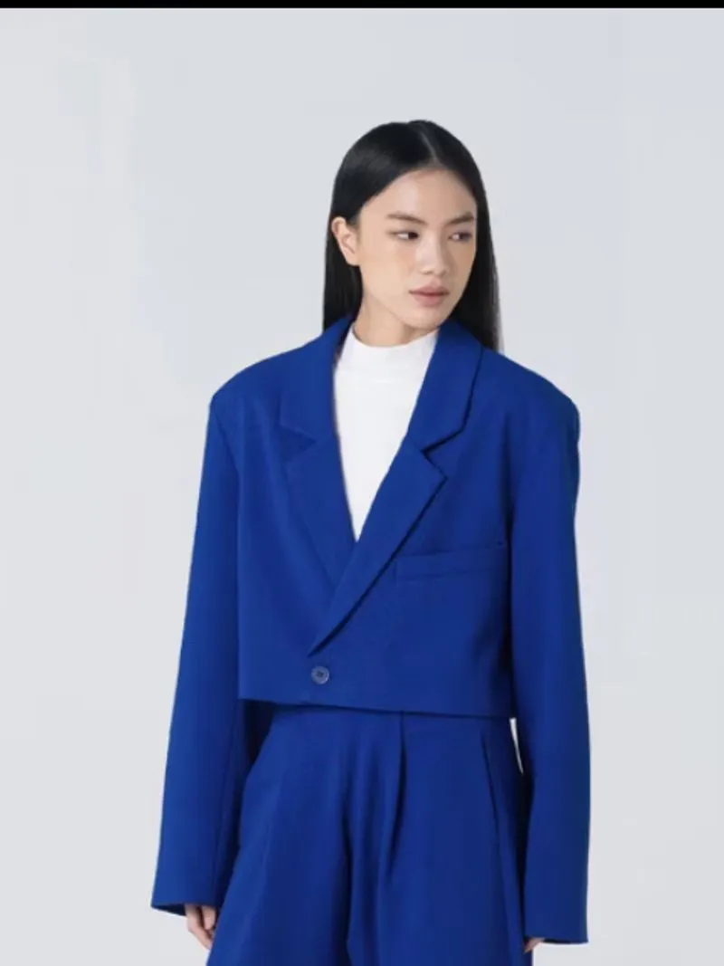 Casual Blazer Wanita navy blue photo 1