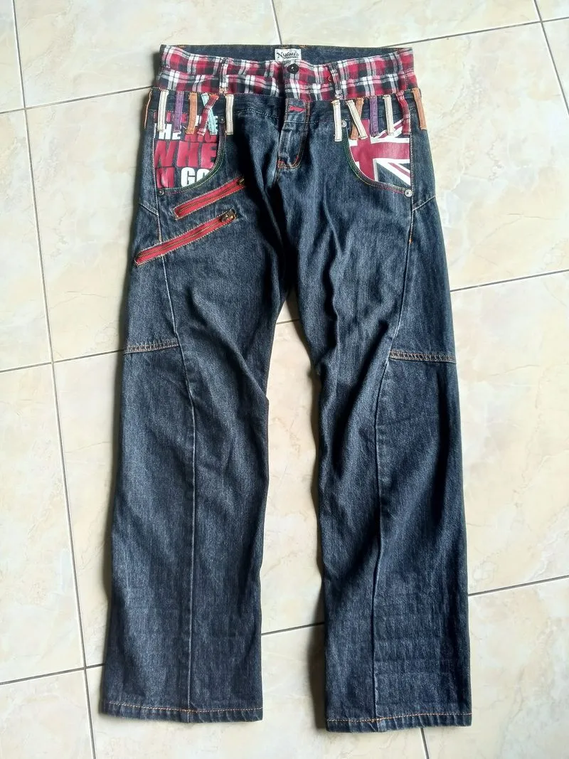 Japanese Vintage Nylaus Denim Jeans Double Waist Punk  photo 1
