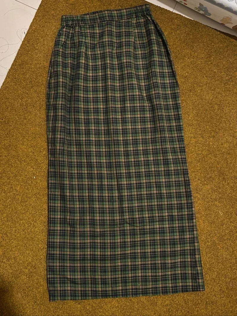 PLAID LONG SKIRT  photo 1