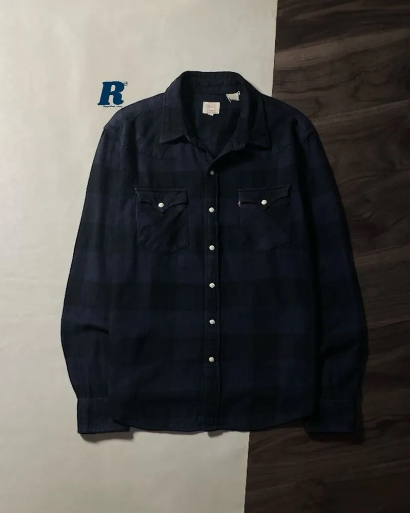 Heavy Flannel Shirt Western LEVIS Size L fit XL 043 photo 1