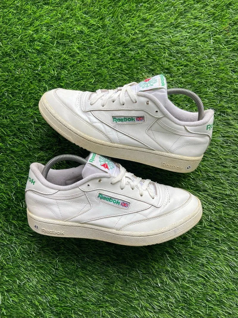 Vintage Reebok Club C85 White Green Original photo 1
