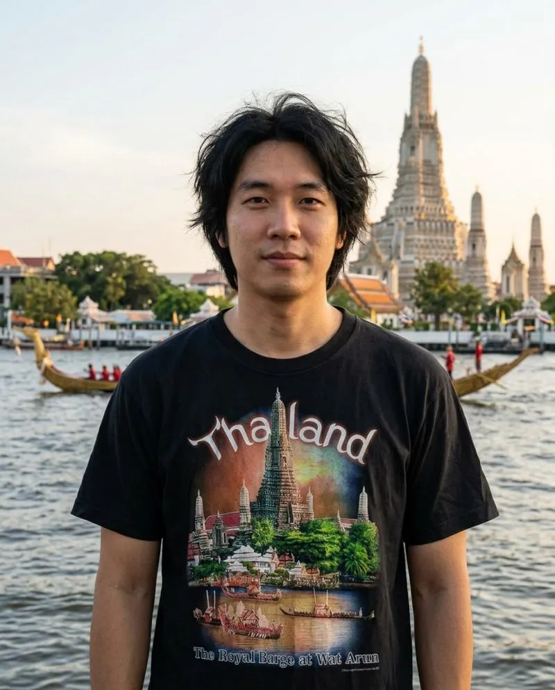 Joli Golf "Thailand, The Royal Barge at Wat Arun" Tee photo 1