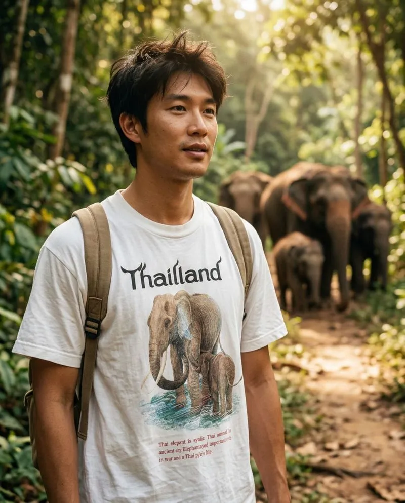 Pon Pon "Thailand Elephant" Tourist Graphic Tee photo 1
