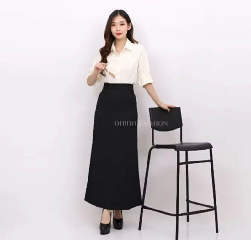 Rok kerja bahan, formal panjang A line ukuran S photo 1