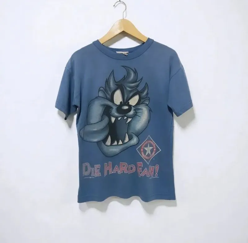 Vintage 90s Tazmanian Devil Cartoon Character ' DIE HARD FAN photo 1