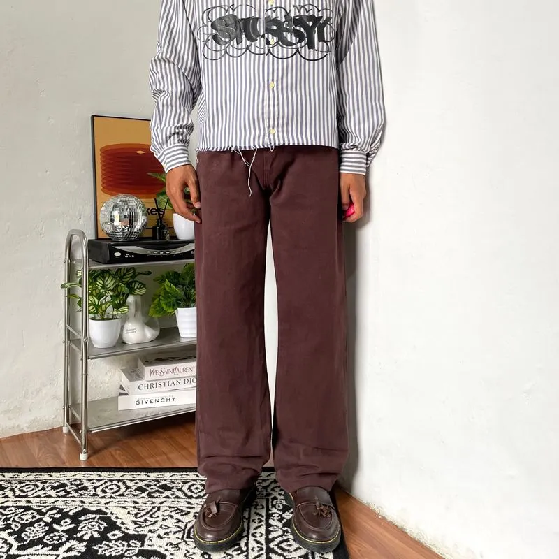 brown denim full botton 2000’s loose fit photo 1