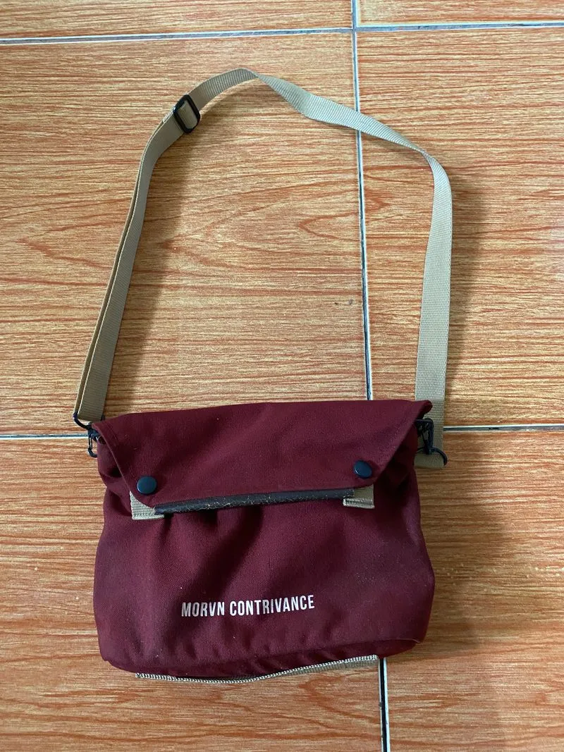 Casual Shoulder bag Wanita burgundy cream photo 1