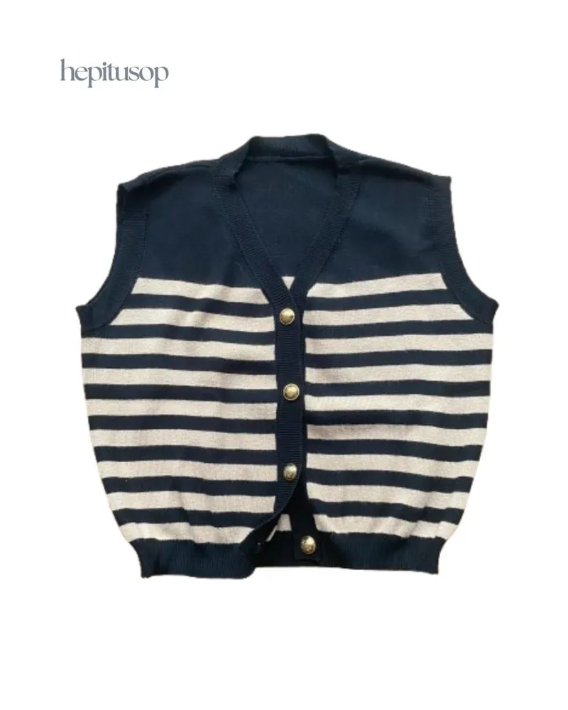 Striped Knit Vest photo 1