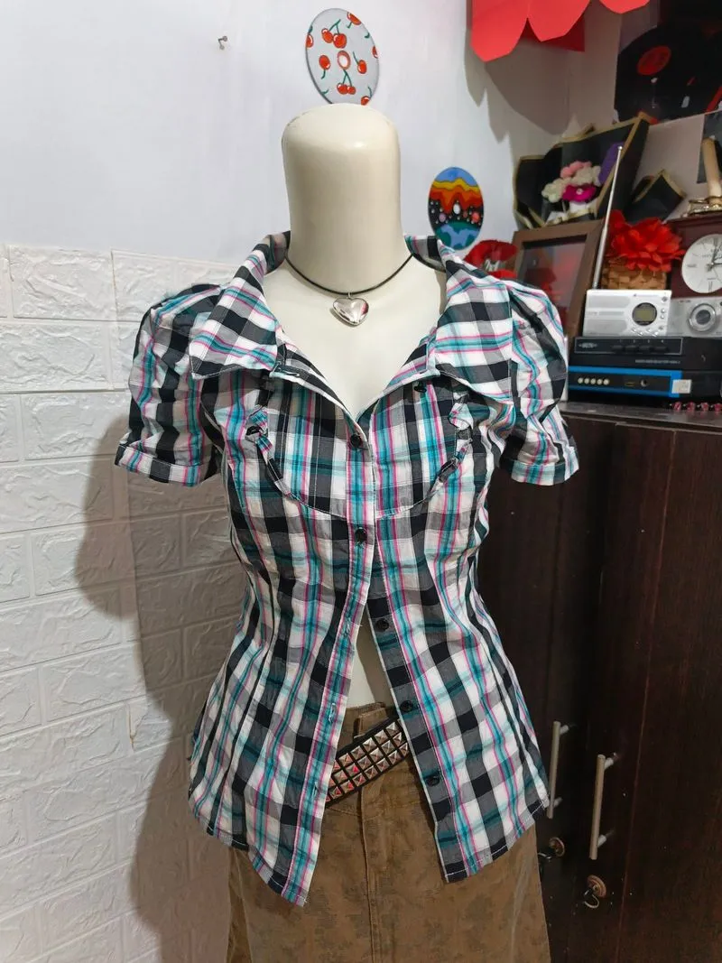 Y2k fitted shirt kemeja photo 1