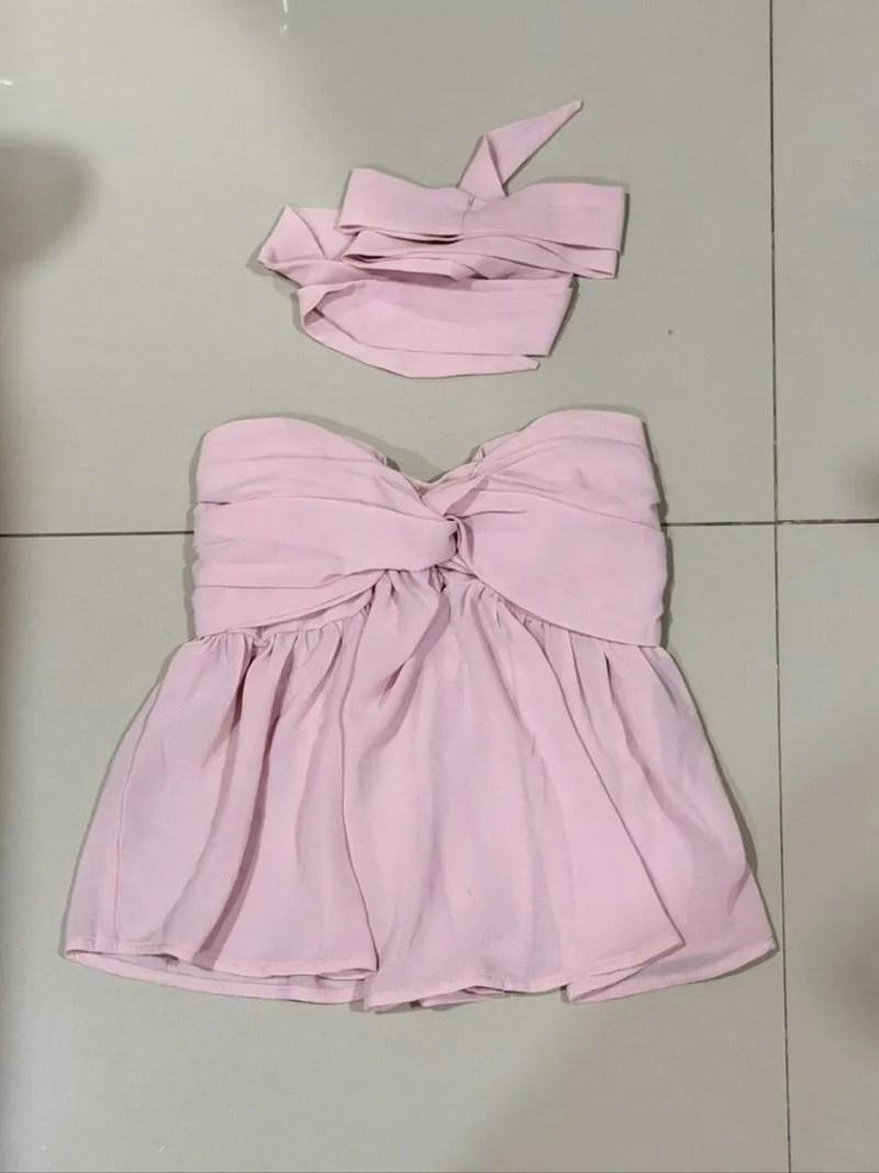 pink ribbon tubetop // bandeau she wears sugar  photo 1