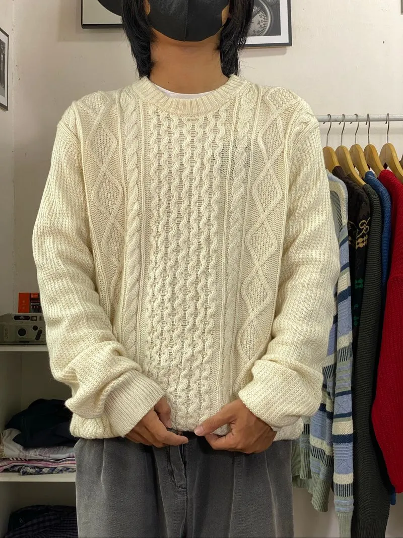 Knitwear Cable pattern cream Uniqlo photo 1