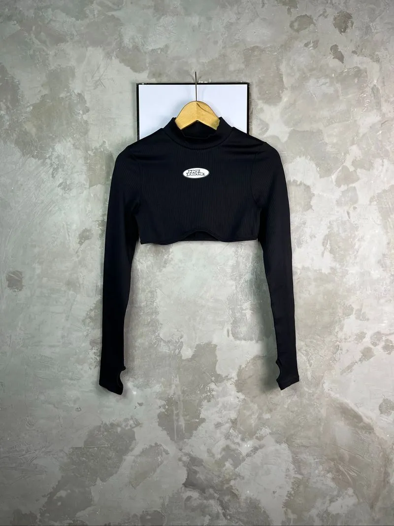 No Fear x H&M Collab Edgy Black Cropped Tops Thumbhole Sport photo 1