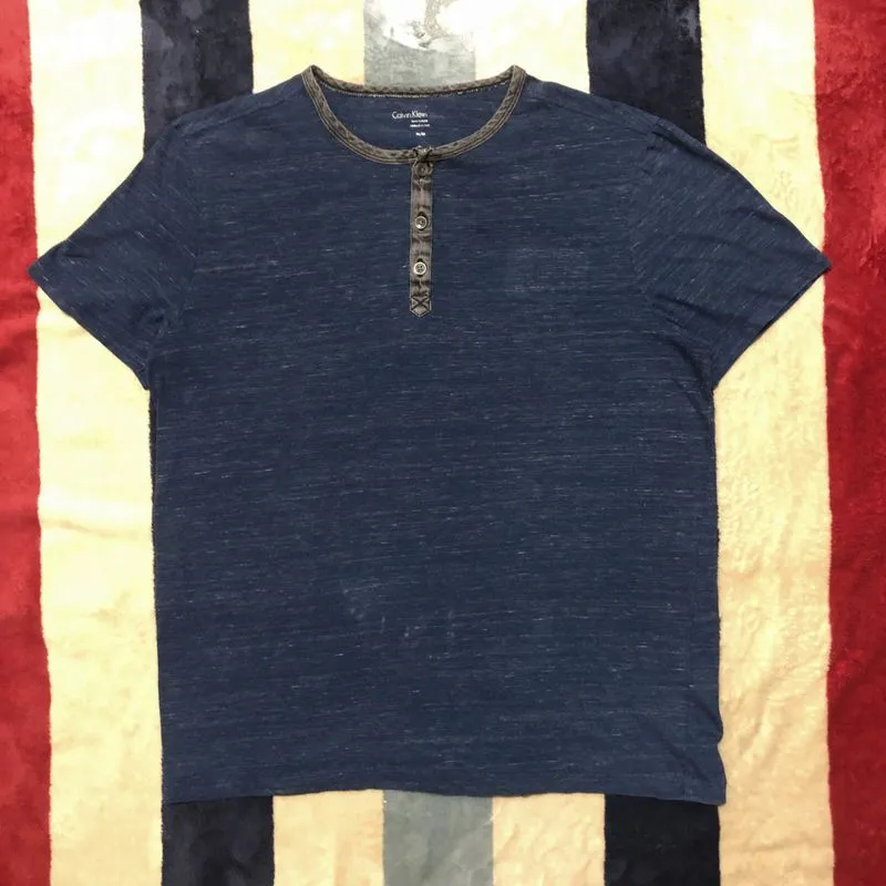 Vintage Calvin Klein Boxy-Fit Henley Shirt photo 1