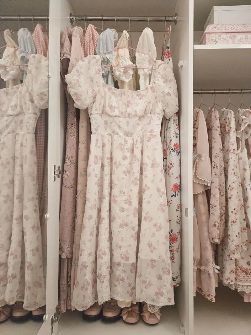 fairy floral chiffon midi dress. photo 1