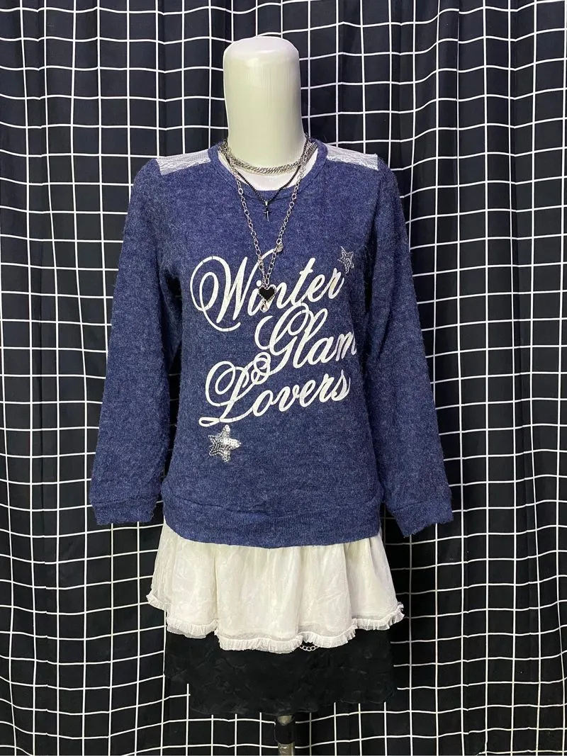 y2k glam lovers knit long sleeve photo 1