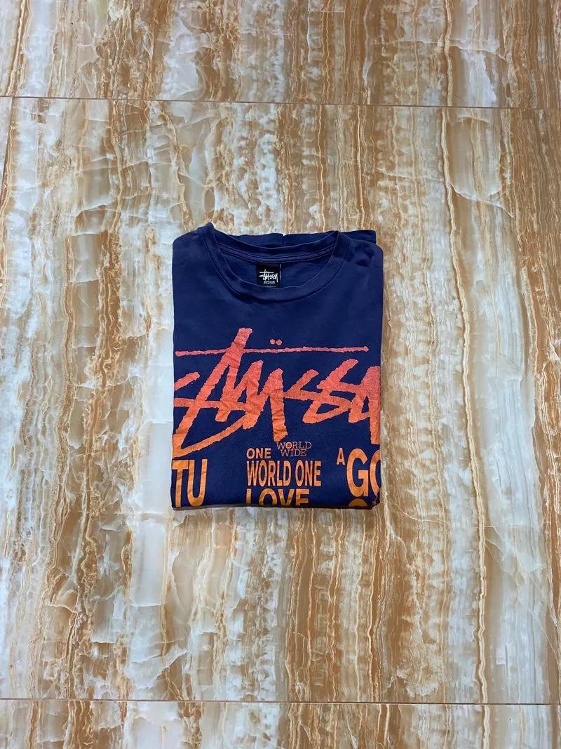Stussy Streetwear Indie T-shirt Pria navy photo 1