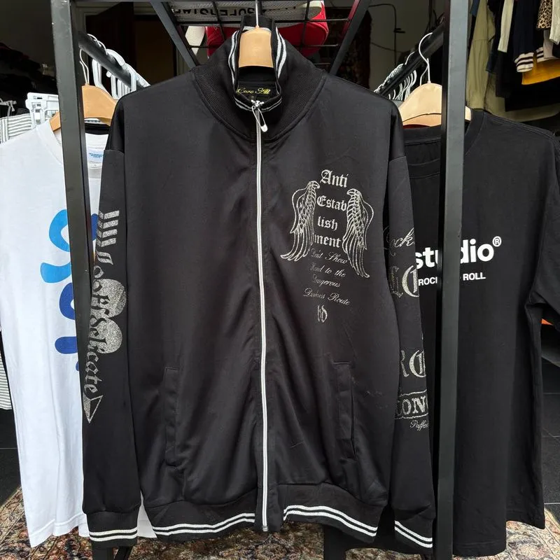 Y2K Punk Emo Goth Grunge Poem Style Tracktop Jacket photo 1