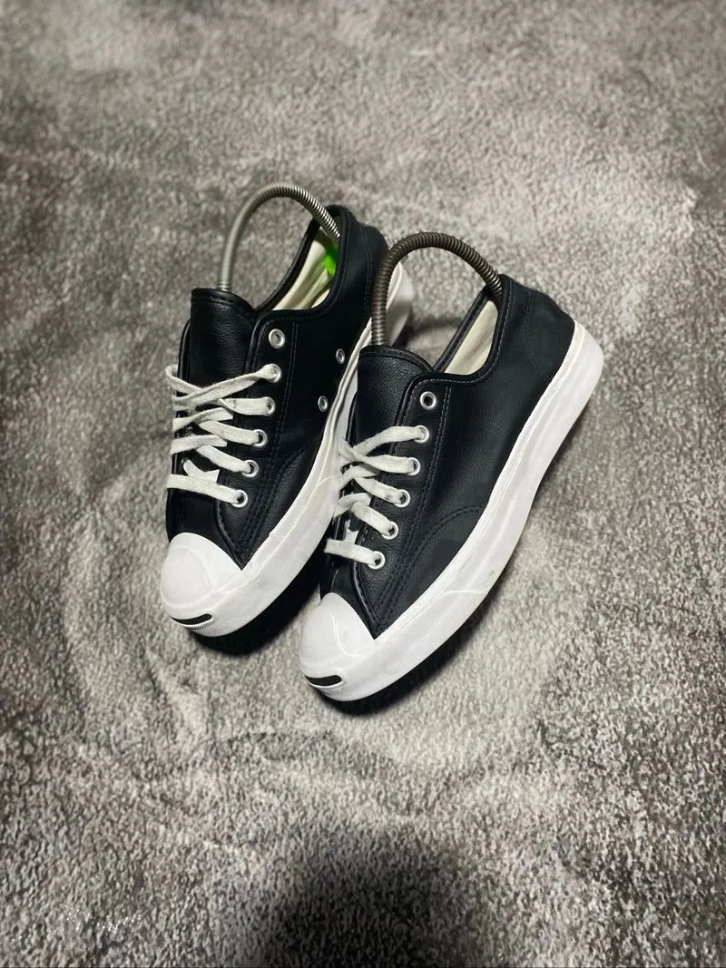 Converse jack purcell black white leather photo 1