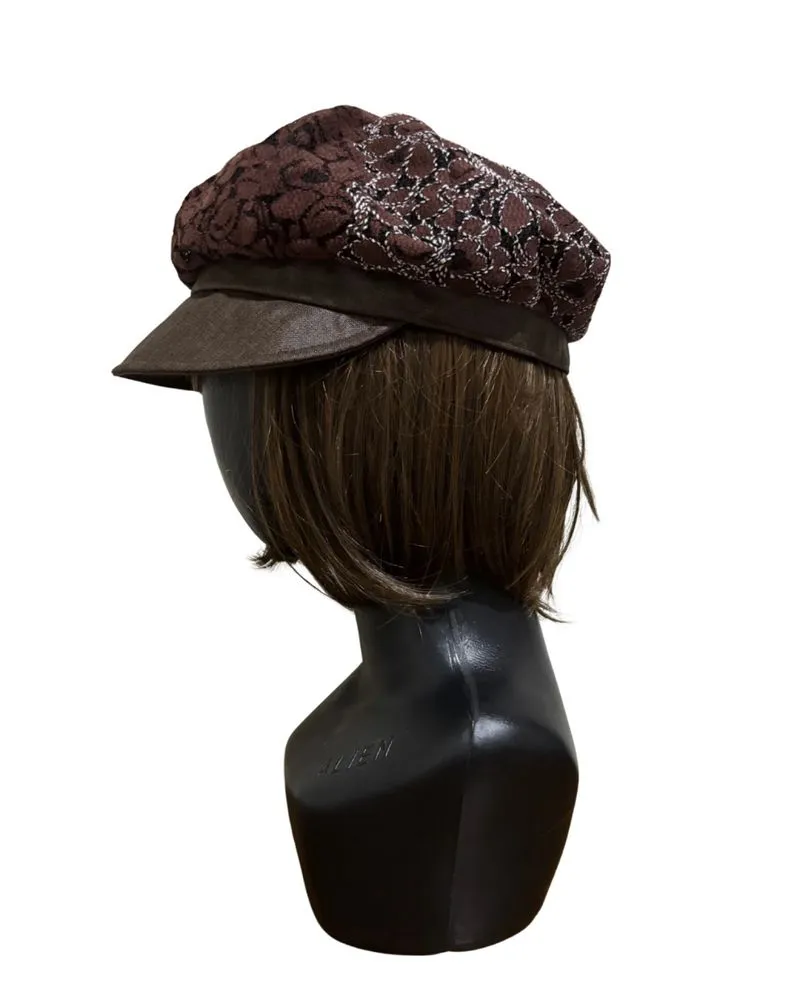 Brown lace baker hat photo 1