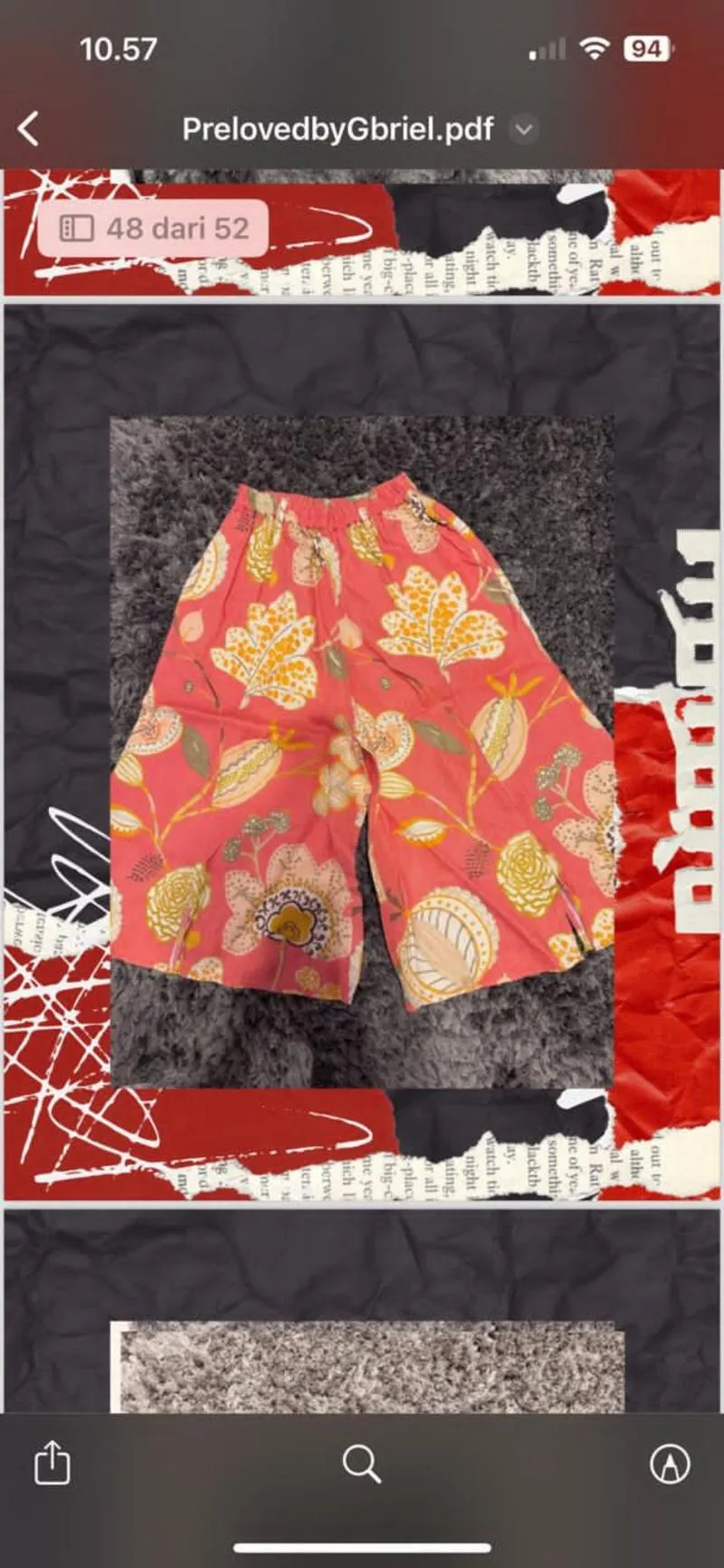 Celana kulot batik linen preloved  photo 1