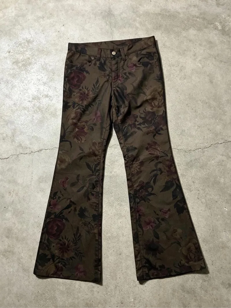 Tornado mart spiral floral print flared pants photo 1