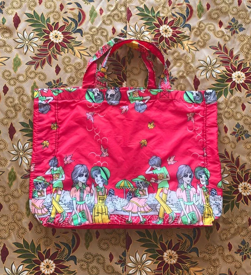 Handbag pink tas jinjing tas tenteng nylon photo 1