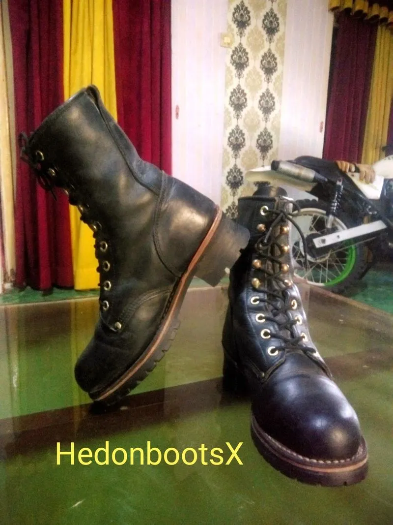 Vintage Georgia Waterproof Full Grain Leather Logger Boots photo 1