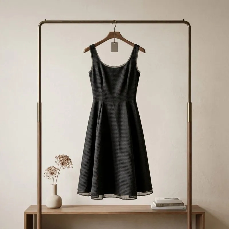 Dress Hitam Vintage Polkadot Elegan photo 1