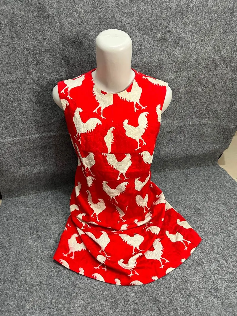Dress wanita dress scuba motif warna merah photo 1