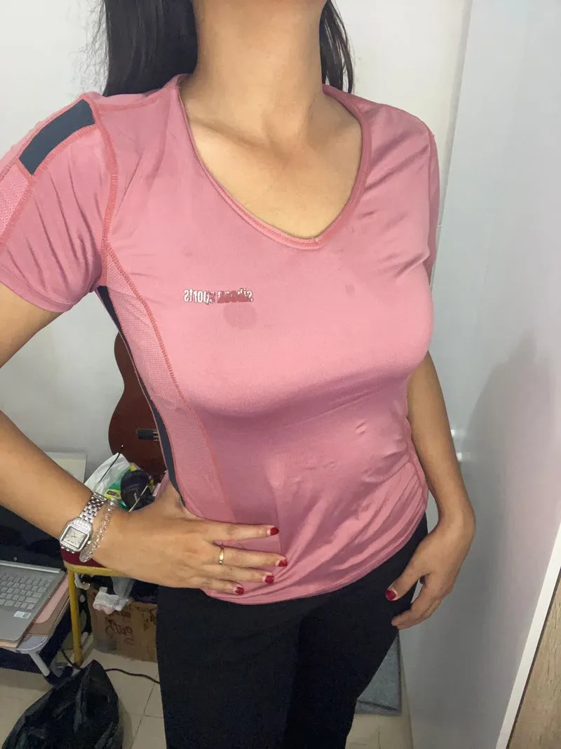 Jersey olahraga jersey wanita warna dusty pink photo 1
