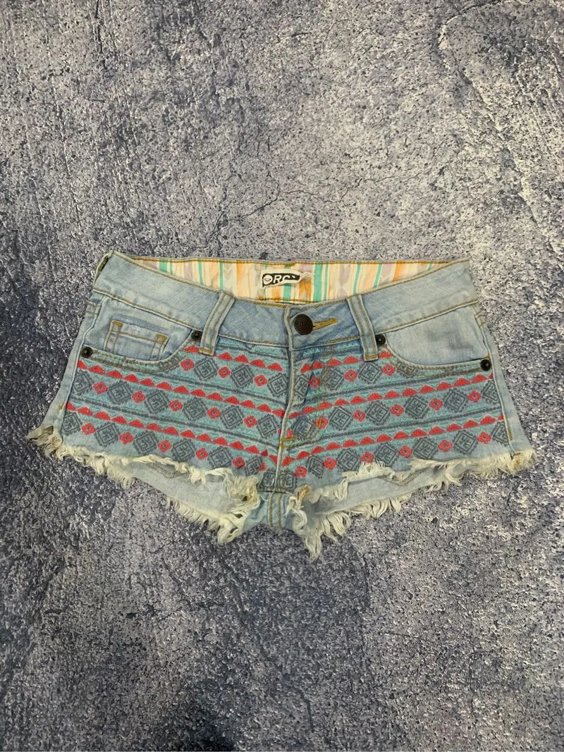 Roxy Boho Embroidery Denim Hot Pants photo 1