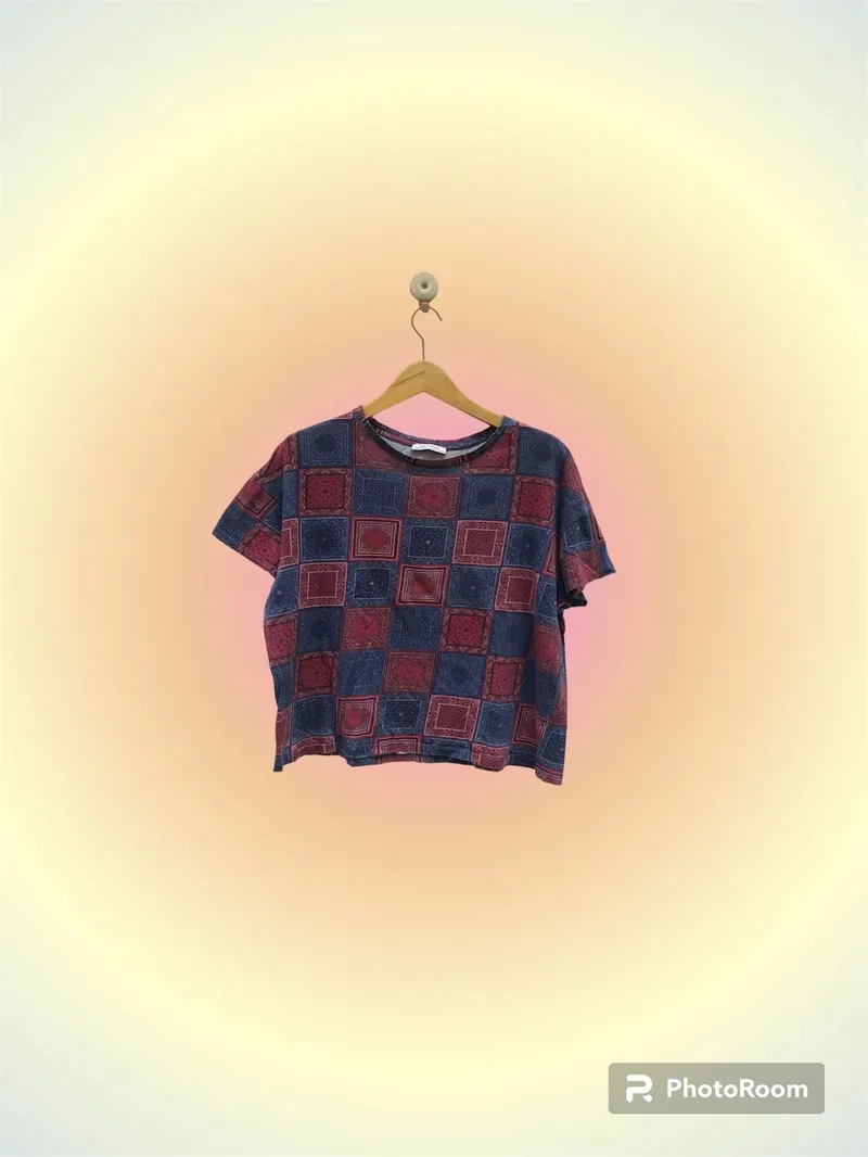 ZARA Casual Batik Shirt Wanita navy photo 1