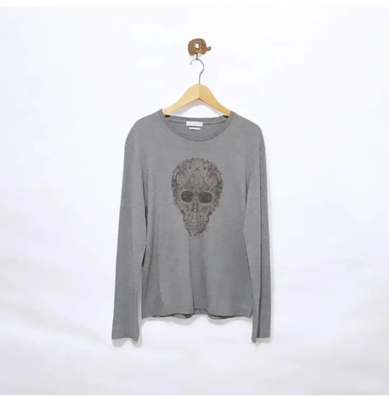 Alaxander McQueen Mens Floral Skull Longsleeve Tshirt photo 1