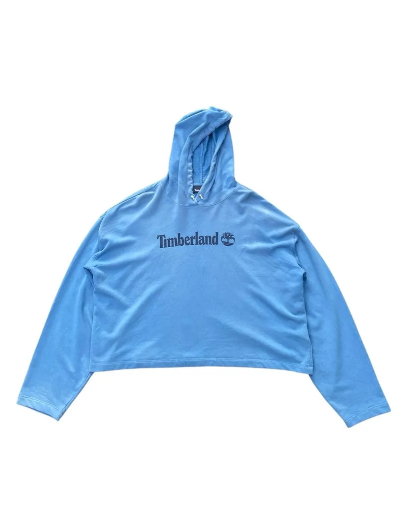 Timberland Linear Logo Relaxed Fit Cropped Hoodie For Women photo 1