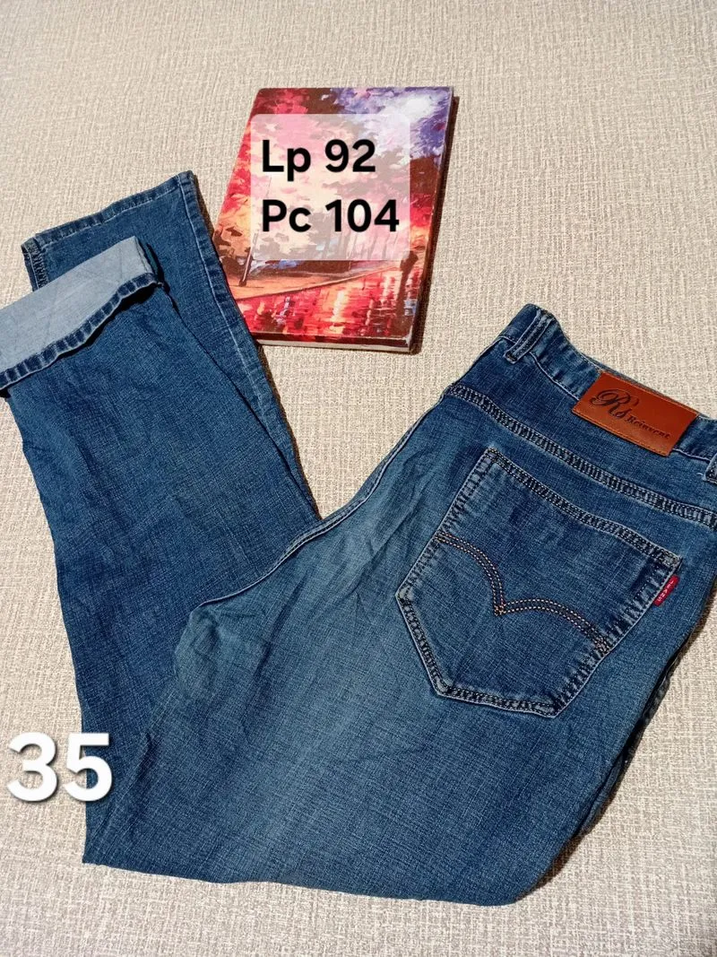 CELANA JEANS DENIM BLUE WASH FADING IKONIK POCKET photo 1