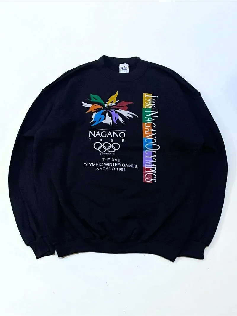 Nagano Vintage 90’s Winter Olympic Games Sweatshirt Black photo 1