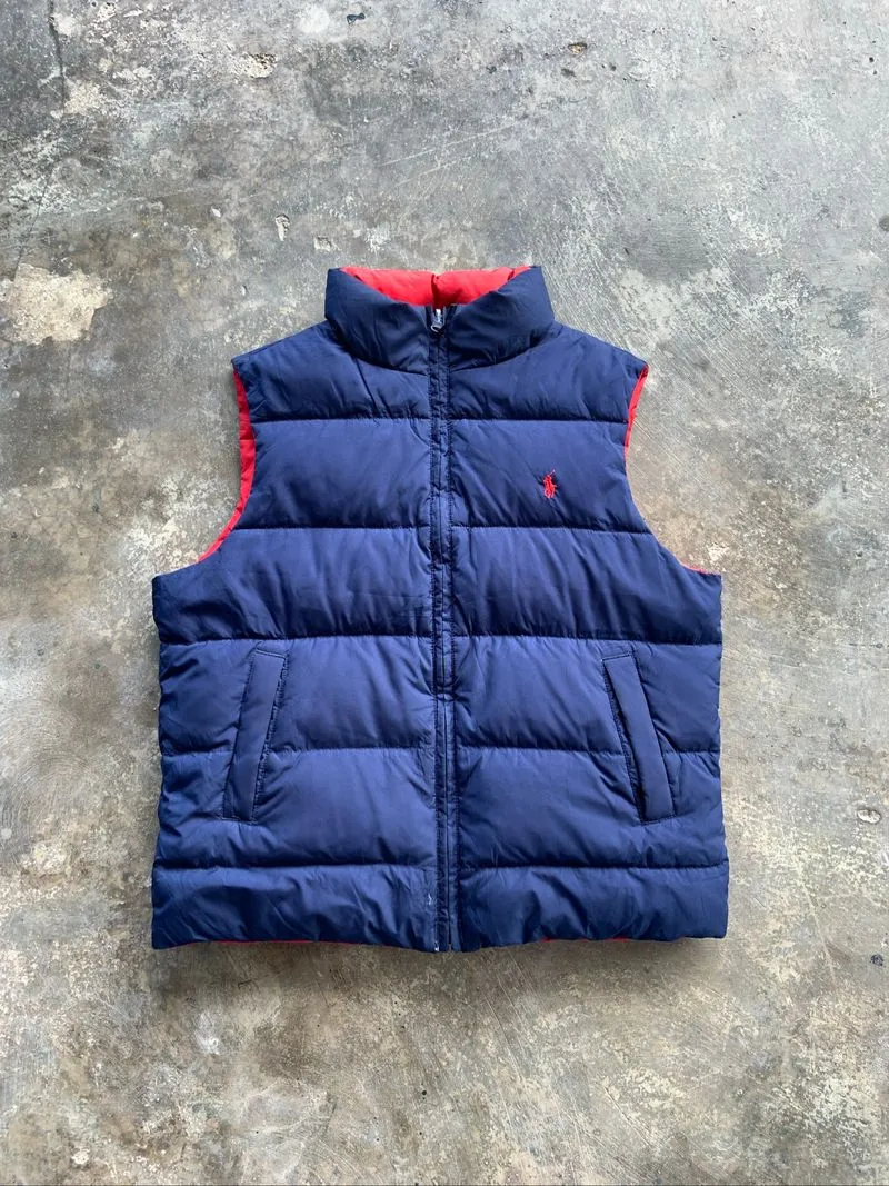 Vintage 90’s Polo By Ralph Lauren Puffer Reversible Vest photo 1