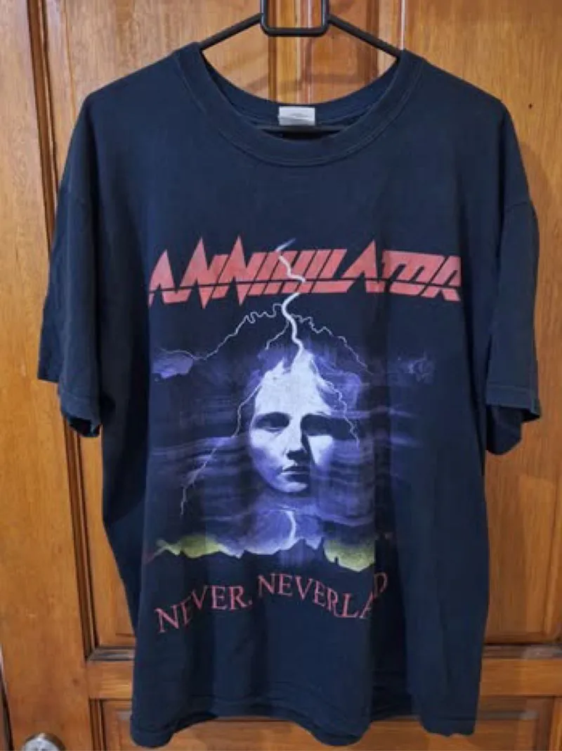 ANNIHILATOR NEVER NEVER LAND T-SHIRT OFFICIAL ORIGINAL BLACK photo 1