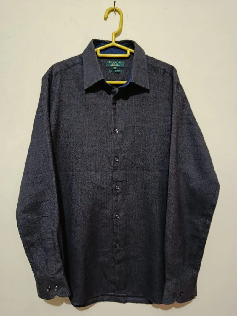 Kemeja Wool Motif Herringbone Blend Vintage Size M photo 1