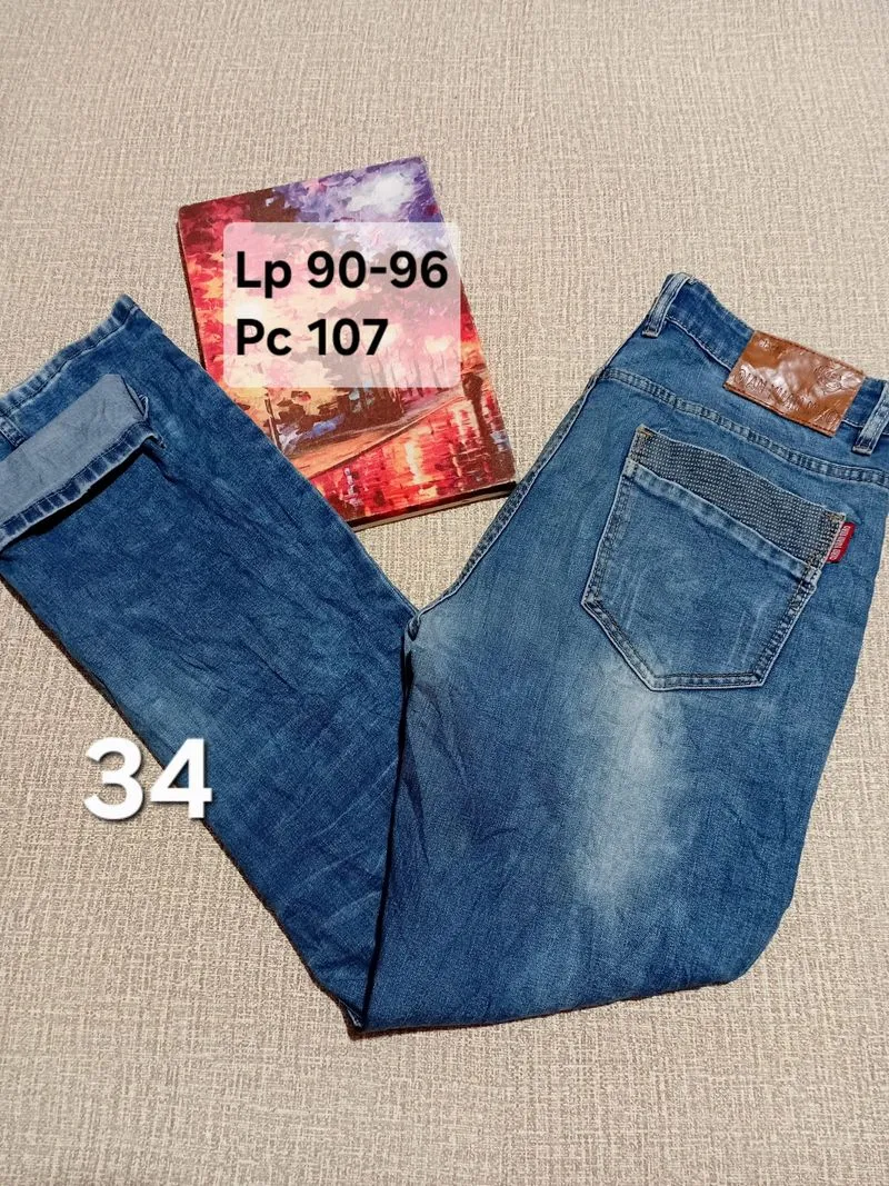 CELANA JEANS DENIM BLUE WASH FADING WISKERS IKONIK POCKET photo 1