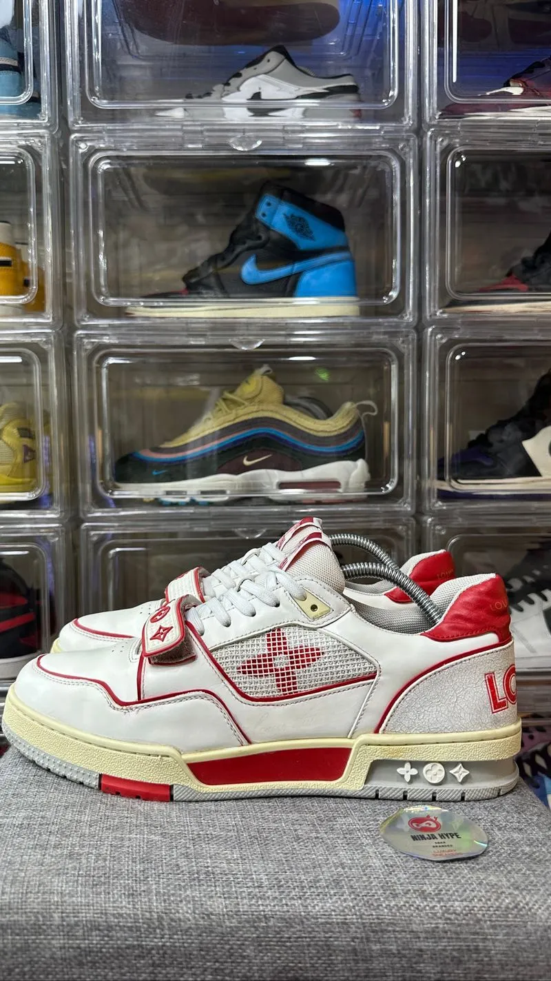 LOUIS VUITTON TRAINER RED MESH VELCRO , LOUIS VUITTON SNEAKE photo 1