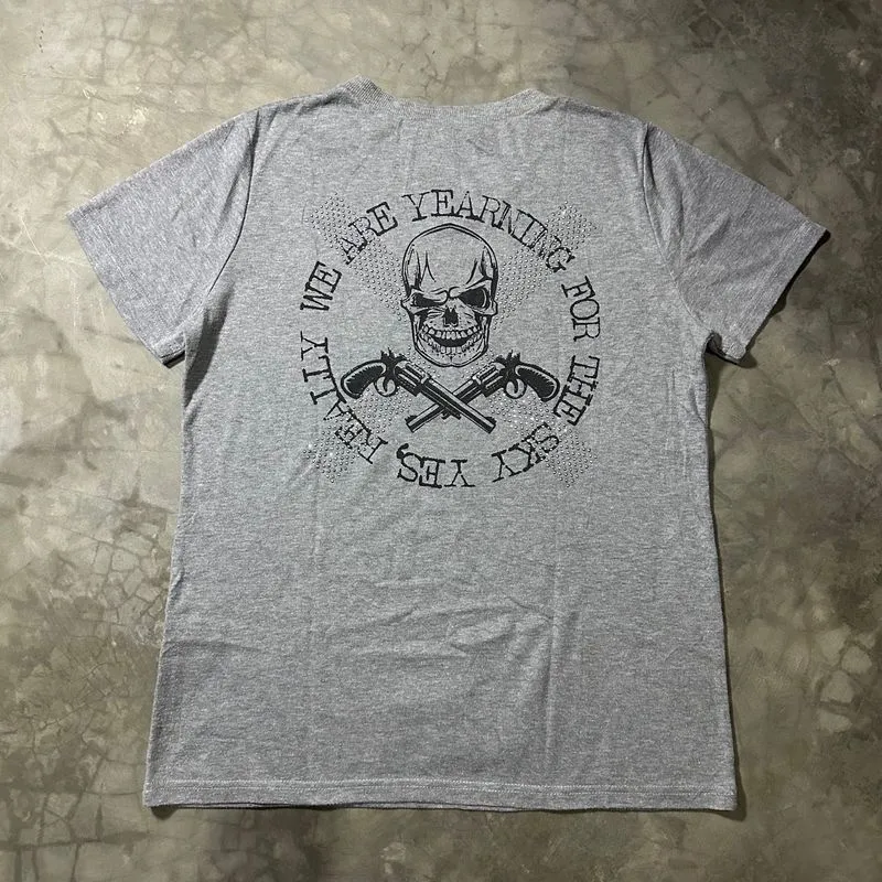 JAPANESE GOTHIC POEM SKULL WITHOUT MEET TSHIRT PUNK STYLE photo 1