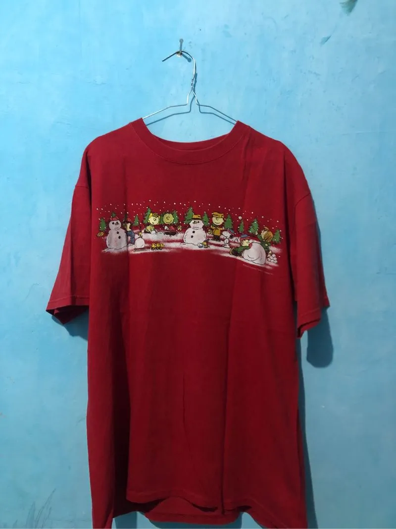 wts Peanuts Snoopy Charlie Brown Christmas Snowman photo 1