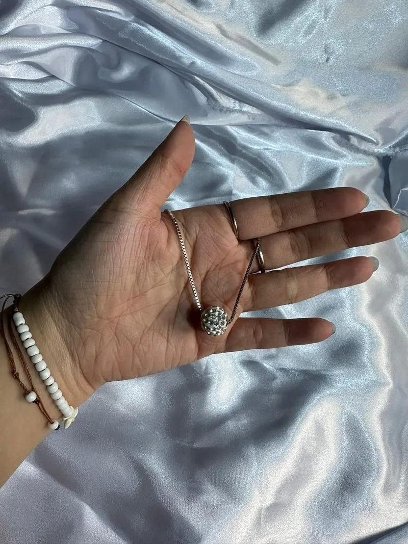 Kalung Bola berlian Crystal Kalung Titanium Anti Karat photo 1