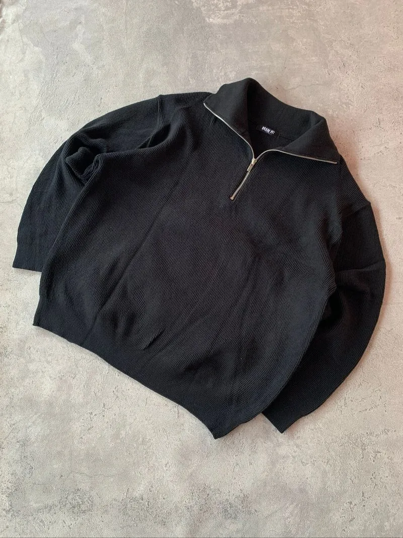 Halfzip Knit Wool Black Like Polo Ralph Lauren photo 1