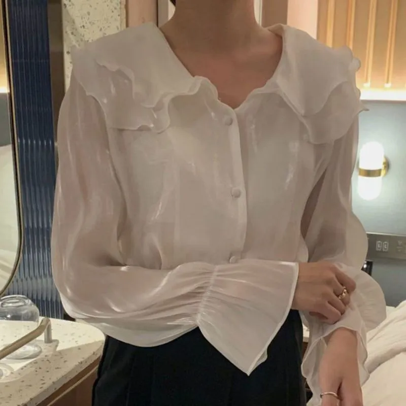 blouse kerah ruffle korea photo 1