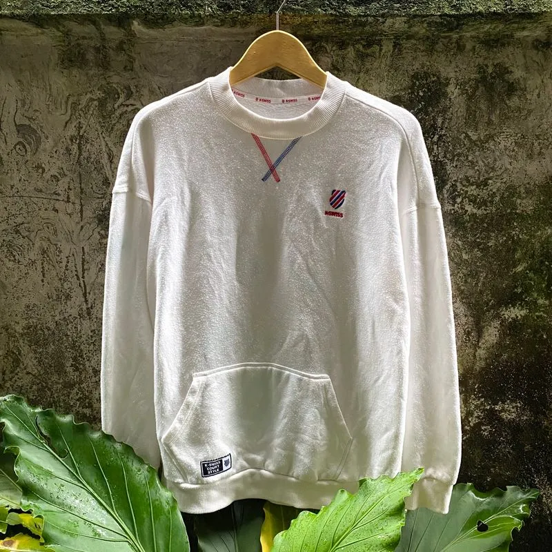 K-Swiss Pocket Terry Crewneck Sweatshirt White photo 1