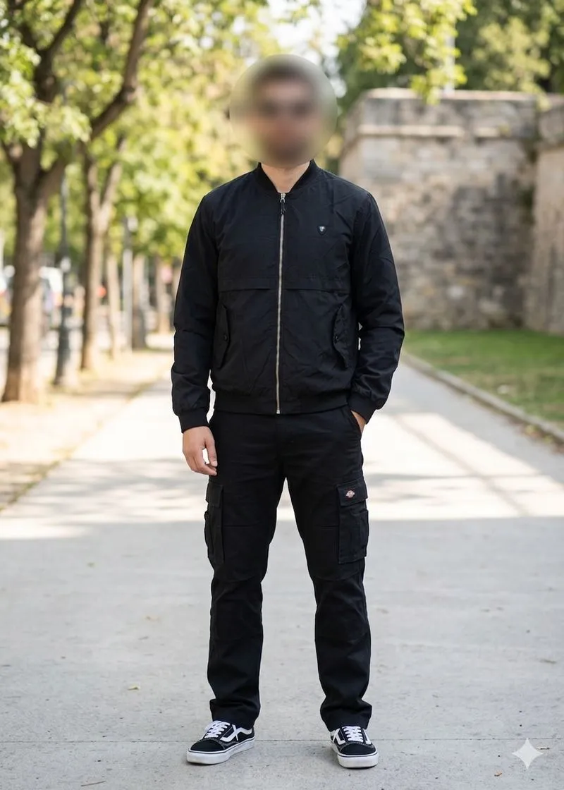 Bomber Jacket Guess Est. 1981 Black Style photo 1
